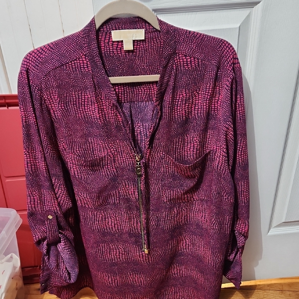 Michael Kors Fuchsia and Black Blouse